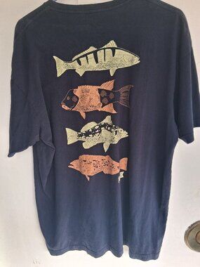 Salty Crew Men’s Blue Crewneck Short Sleeve Fish Graphic Cotton T-Shirt Size XL